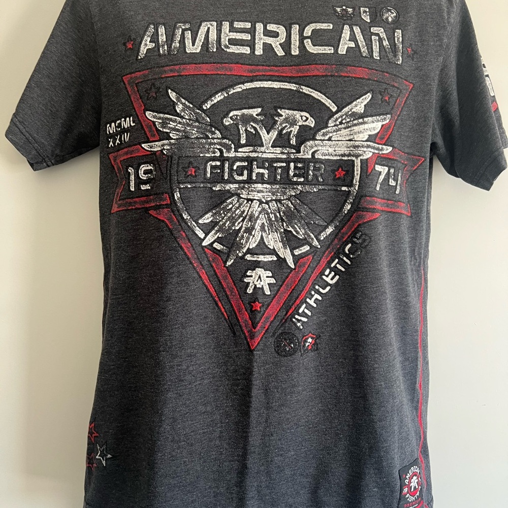 American Fighter Gray Graphic T-Shirt